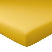 Drap-housse grand bonnet 180x200x40 - jaune ocre - Coton - Becquet