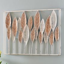 Décoration murale feuilles - blanc - Bois - Becquet