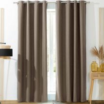 Rideau occultant L.140xH.260 - marron taupe - Becquet