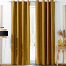 Rideau occultant L.140xH.260 - jaune ocre - Becquet