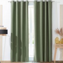 Rideau occultant L.140xH.260 - vert kaki - Becquet