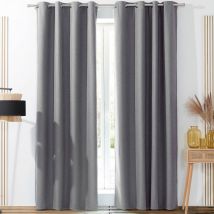 Rideau occultant L.140xH.260 - gris moyen - Becquet