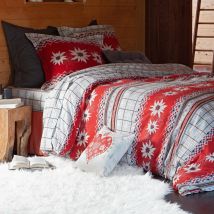 Taie traversin 43x185 - rouge - Flanelle de coton - Becquet
