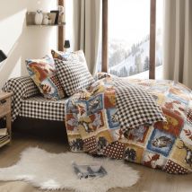 Drap-housse 90x190x28 - marron - Coton - Becquet