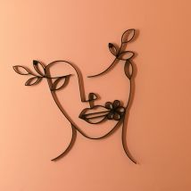 Décoration murale visage - noir - Métal - Becquet
