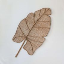 Déco murale feuille - beige ficelle - Métal - Becquet