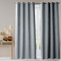 Rideau occultant L.140xH.180 - gris - Inox - Becquet