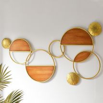 Décoration murale bois et métal - marron - Bois - Becquet