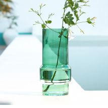 Vase en verre vert h25cm - vert - Verre - Becquet