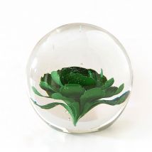 Sulfure fleur verte - vert - Verre - Becquet