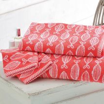 Gants de toilette Lot de 2 15x21 - orange corail - Coton - Becquet