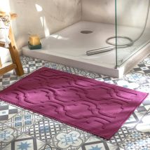 Tapis de bain 60x120 - violet aubergine - Coton - Becquet
