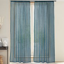 Voilage L.140xH.240 - bleu - Coton - Becquet