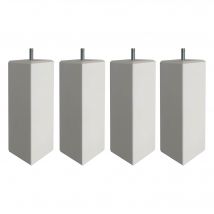 Pieds carrés lot de 4 6x15cm - blanc - Bois - Becquet
