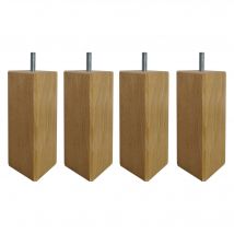 Pieds carrés lot de 4 6x15cm - naturel - Bois - Becquet