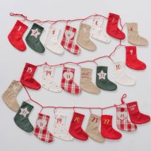 Calendrier de l'avent chaussettes - rouge - Becquet