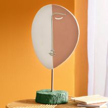 Déco visage à poser h35cm - orange terracotta - Bois - Becquet