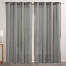 Voilage L. 140 X H. 260 - Gris - Becquet - Fabriqué en France