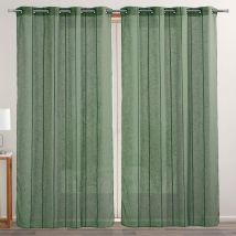 Voilage L. 140 X H. 260 - Vert Olive - Becquet - Fabriqué en France