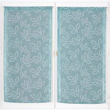 Paire de voilages droits L. 60 x H. 160 - bleu ciel - Becquet
