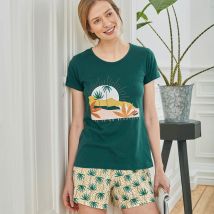 Pyjashort XXL - vert - Coton - Becquet