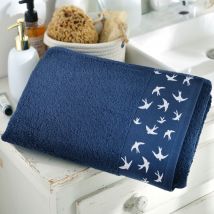 Serviette de toilette 50x90 - bleu marine - Becquet