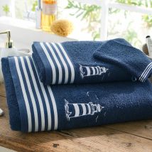 Serviette de toilette 50x90 - bleu marine - Coton - Becquet