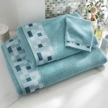 Serviette de toilette 50x90 - bleu aqua - Coton - Becquet