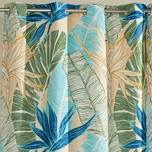 Rideau L. 135 x H. 250 - bleu vert - Becquet