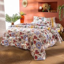 Drap-housse 90x190x28 - Multicolore - Coton - Becquet