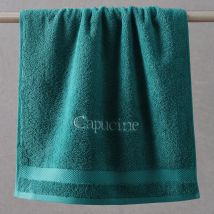 Serviette de toilette 50x100 - vert paon - Coton - Becquet