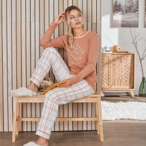 Pyjama XXL - marron noisette - Coton - Becquet