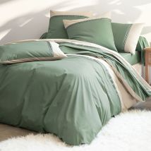 Drap-housse 90x190x28 - vert kaki - Coton - Becquet