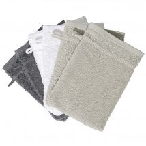Gants de toilette 15x20 lot de 6 - gris - Bois - Becquet