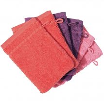 Gants de toilette 15x20 lot de 6 - orange corail - Bois - Becquet