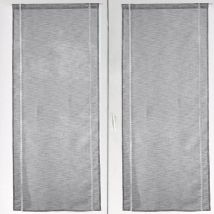 Paire de voilages droits 58x140cm - gris - Becquet