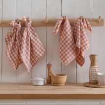 Essuie-mains 50x50 lot de 2 - orange terracotta - Coton - Becquet