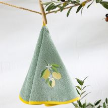 Essuie-mains Rond D60cm - bleu vert - Coton - Becquet