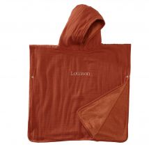 poncho 1/2 ans - marron noisette - Coton - Becquet