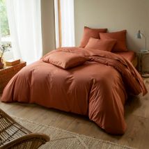 Housse de couette 140x200 - orange terracotta - Coton - Becquet