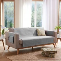 protège canapé 2 places 110x140 - gris moyen - Becquet