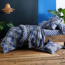 Drap-housse 160x200x28 - bleu marine - Coton - Becquet