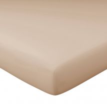 Drap-housse grand bonnet 160x200x40 - beige sable - Coton - Becquet