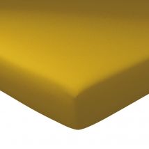 Drap-housse grand bonnet 160x200x40 - jaune soleil - Coton - Becquet