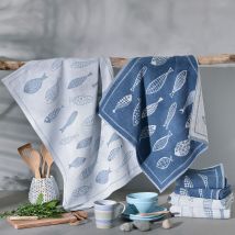 Torchons 50x70 lot de 2 - bleu - Coton - Becquet