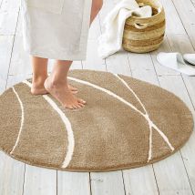 Tapis de bain ovale 85x100 - beige - Becquet