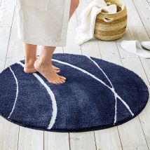 Tapis de bain ovale 60x70 - bleu - Becquet