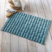 Tapis de bain 50x80 - bleu tempête - Coton - Becquet