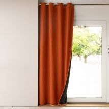 Rideau occultant L.140 x H. 250 - orange - Laiton - Becquet