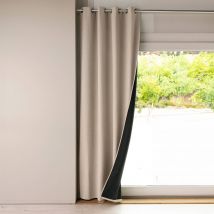 Rideau occultant L.140 x H. 250 - beige - Laiton - Becquet